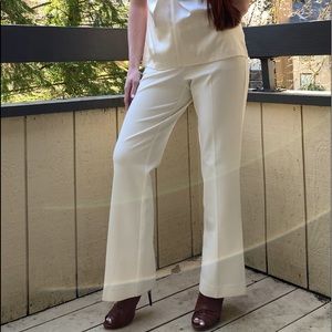 Boston Proper luxurious off-white wideleg Slakes